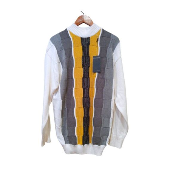 Vintage Syllables System Textured Quilted Sweater Men XL- 80s 90s - Picture 2 of 7